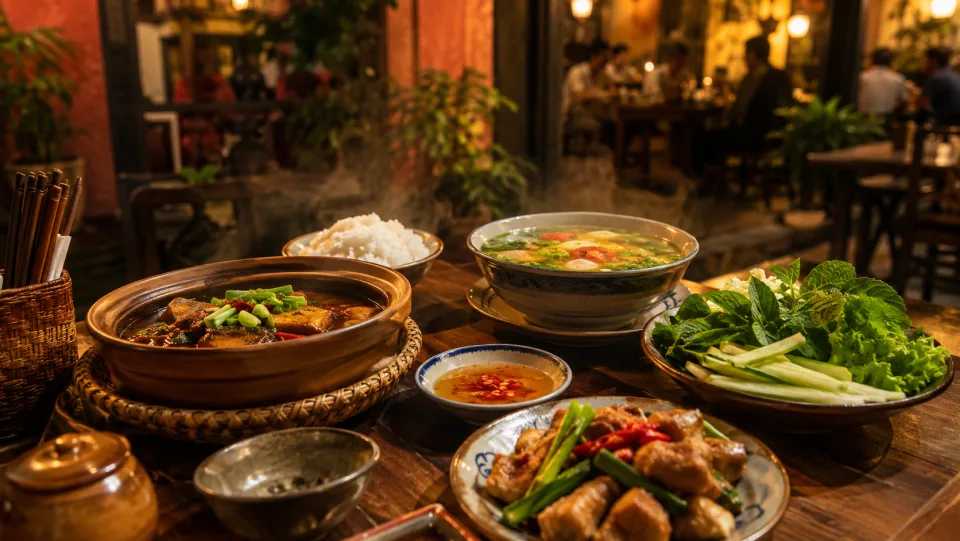 Bếp nấu món nóng
